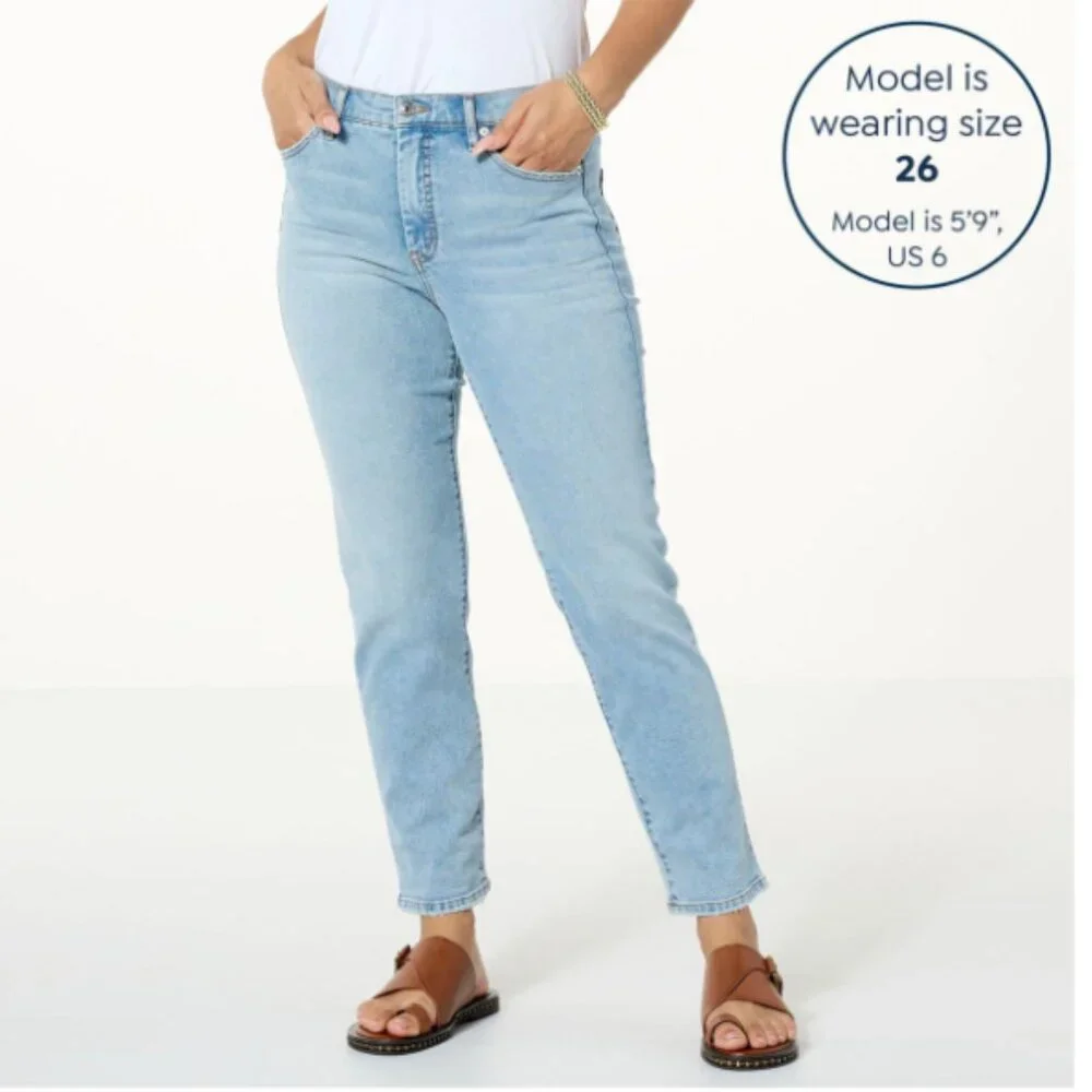 Jessica Simpson High Rise Slim Straight Lived-In Vintage Jeans Sz 30 NWT - Picture 1 of 9